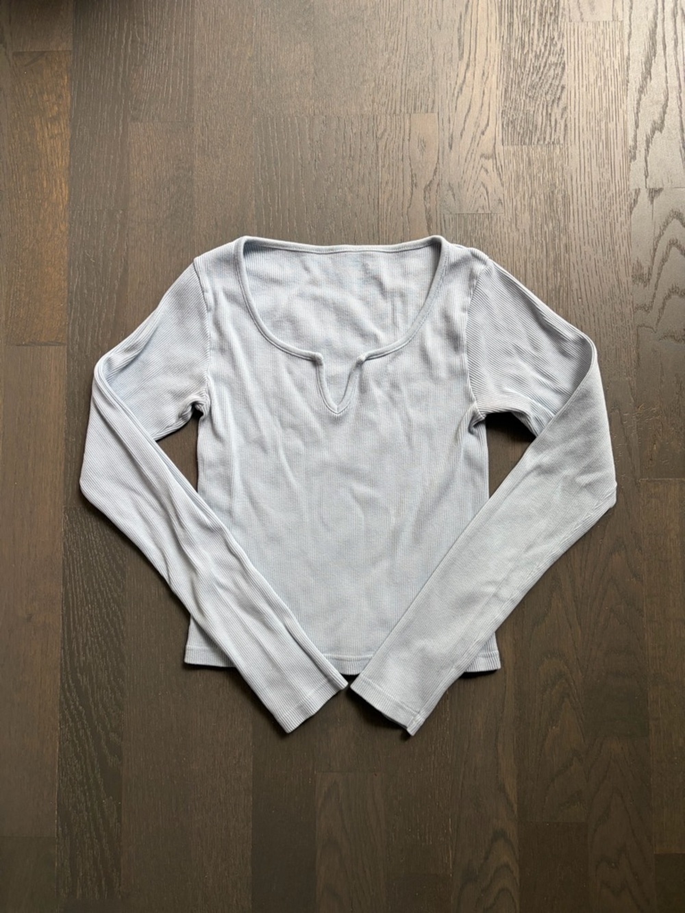 Brandy Melville light blue v notch longsleeve top